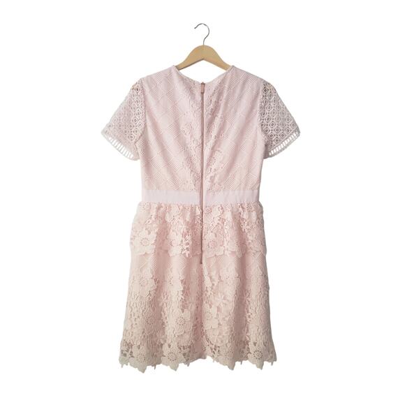 Ted Baker Dixa Guipure Lace Peplum Dress Light Pink Size 3 (US 8) - Picture 4 of 10